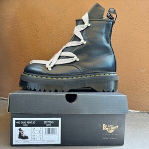 💥Dr. Martens 1460 Rick Owens Leather Jadon Platform Black Boots NEW UK 9 EU 43